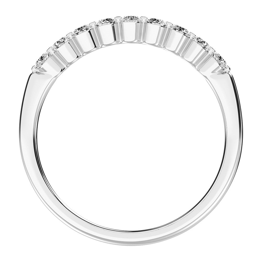 Oro blanco de 10 quilates de 1/4 qt.Tw. Banda apilable de diamantes