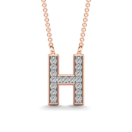 Diamante 1/20 Ct.Tw. Colgante con letra H en oro rosa de 10 quilates