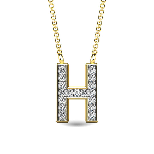 Diamante 1/20 Ct.Tw. Colgante con letra H en oro amarillo de 10 quilates