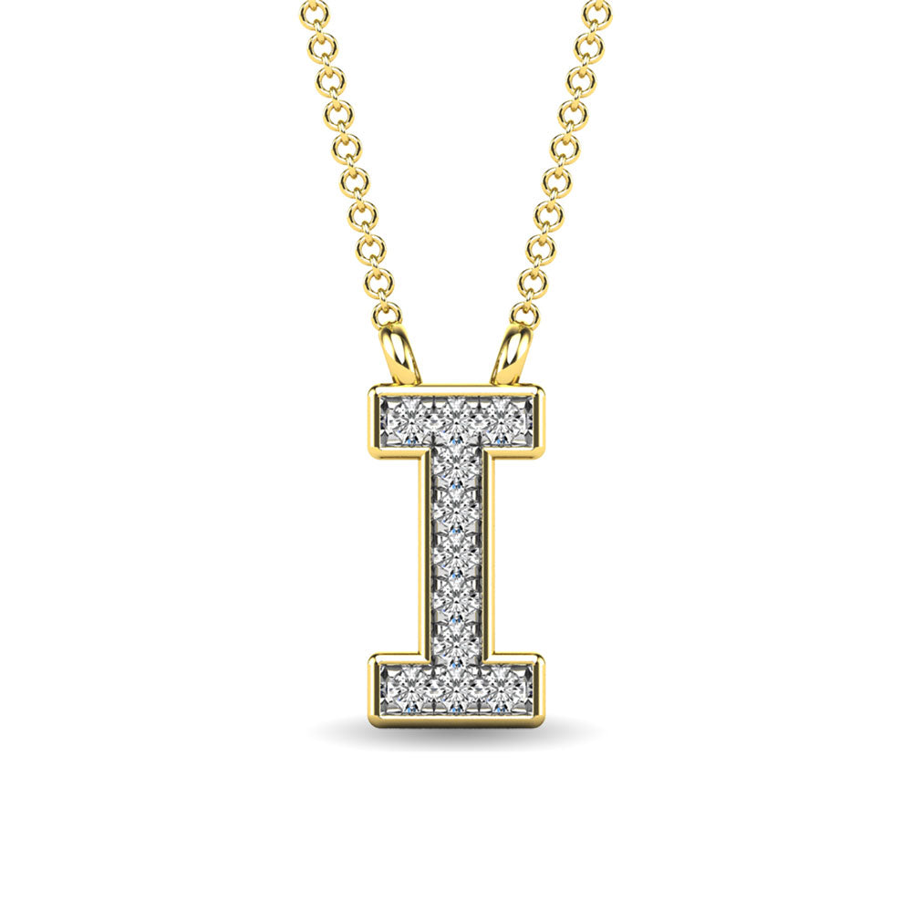 1/20 Ct. Tw. Diamond Letter I Pendant in 10K Yellow Gold