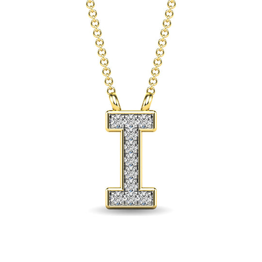 1/20 Ct. Tw. Diamond Letter I Pendant in 10K Yellow Gold