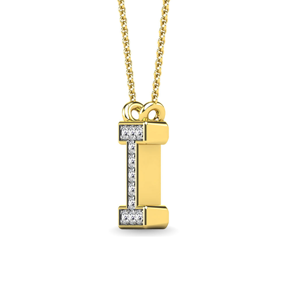 1/20 Ct. Tw. Diamond Letter I Pendant in 10K Yellow Gold