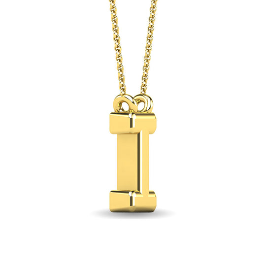 1/20 Ct. Tw. Diamond Letter I Pendant in 10K Yellow Gold