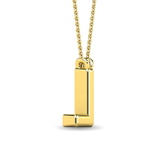 Diamante 1/20 Ct.Tw. Colgante con letra L en oro amarillo de 10 quilates