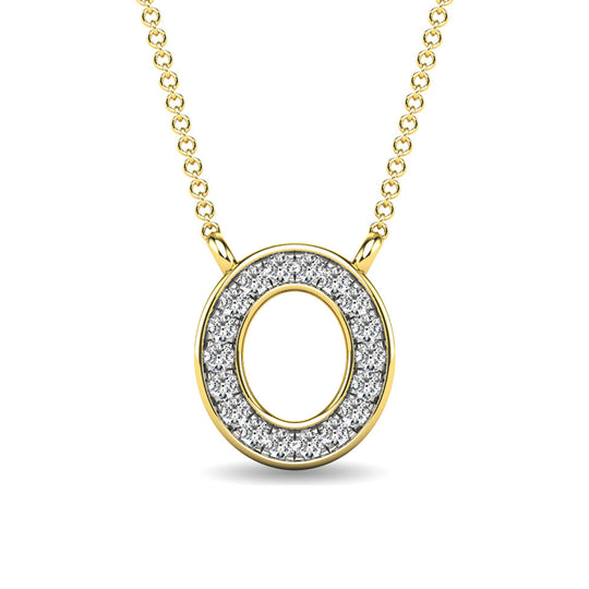 Diamante 1/20 Ct.Tw. Colgante con letra O en oro amarillo de 10 quilates