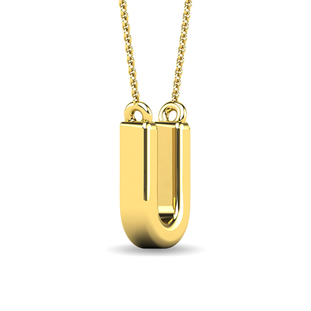 1/20 Ct. Tw. Diamond Letter U Pendant in 10K Yellow Gold