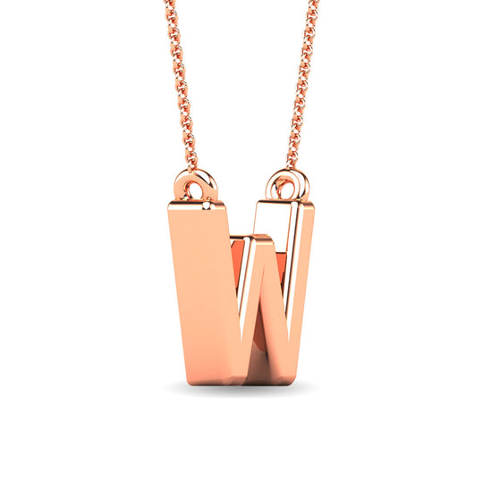 1/20 Ct. Tw. Diamond Letter W Pendant in 10K Rose Gold