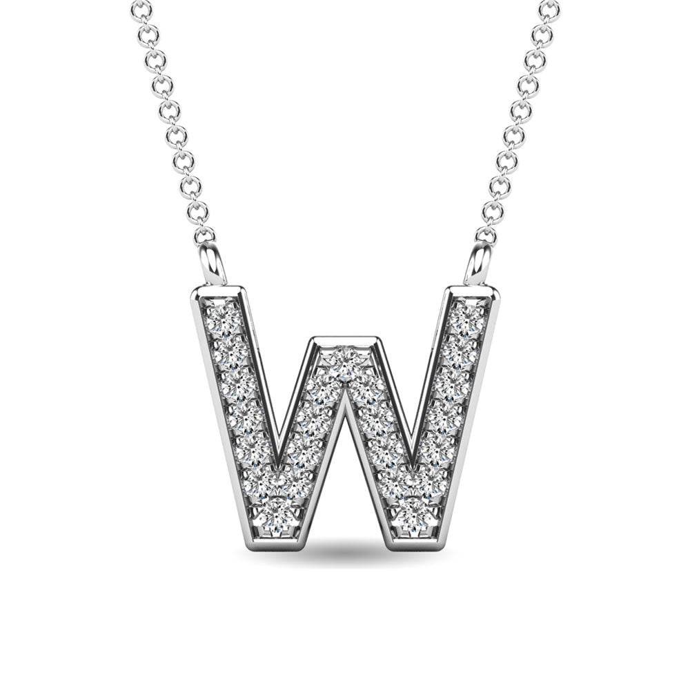 1/20 Ct. Tw. Diamond Letter W Pendant in 10K White Gold