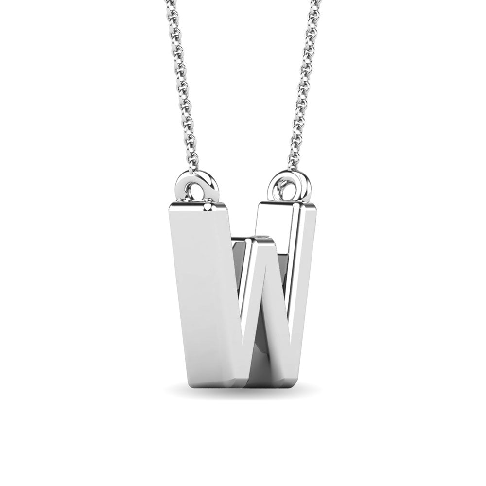1/20 Ct. Tw. Diamond Letter W Pendant in 10K White Gold