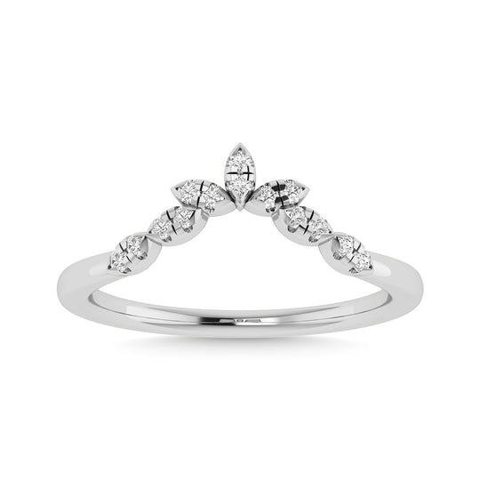 Diamante 1/10 Ct.Tw. Alianza de aniversario en oro blanco de 14 k