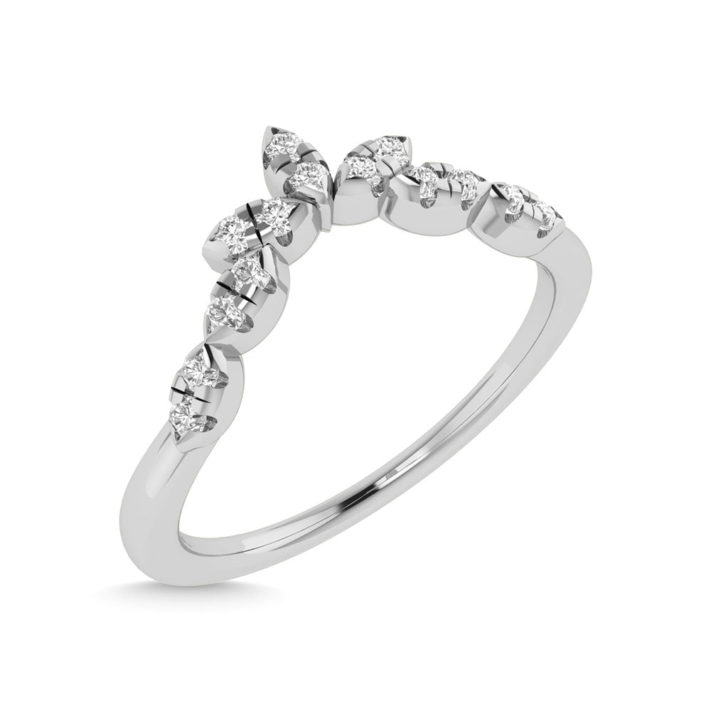 Diamante 1/10 Ct.Tw. Alianza de aniversario en oro blanco de 14 k