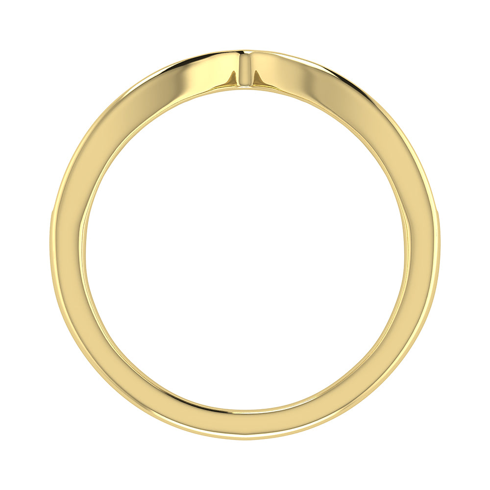 Oro amarillo de 14 quilates de 1/5 quilates total. Banda de diamantes en forma de chevr√≥n
