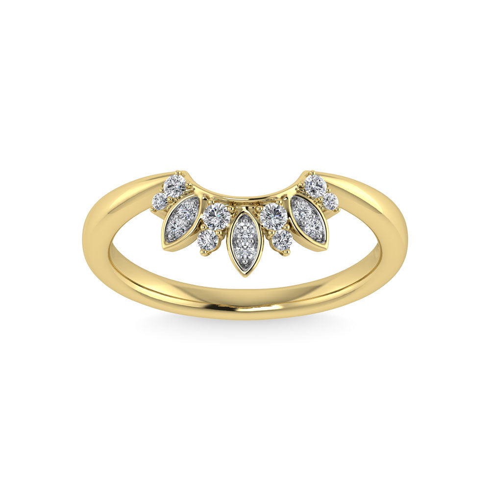 1/8 Ct. Tw. Diamond Curved Band in 14k Yellow Gold