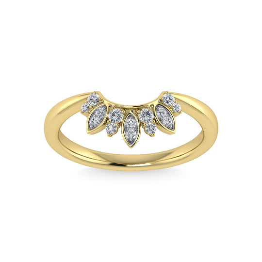 1/8 Ct. Tw. Diamond Curved Band in 14k Yellow Gold