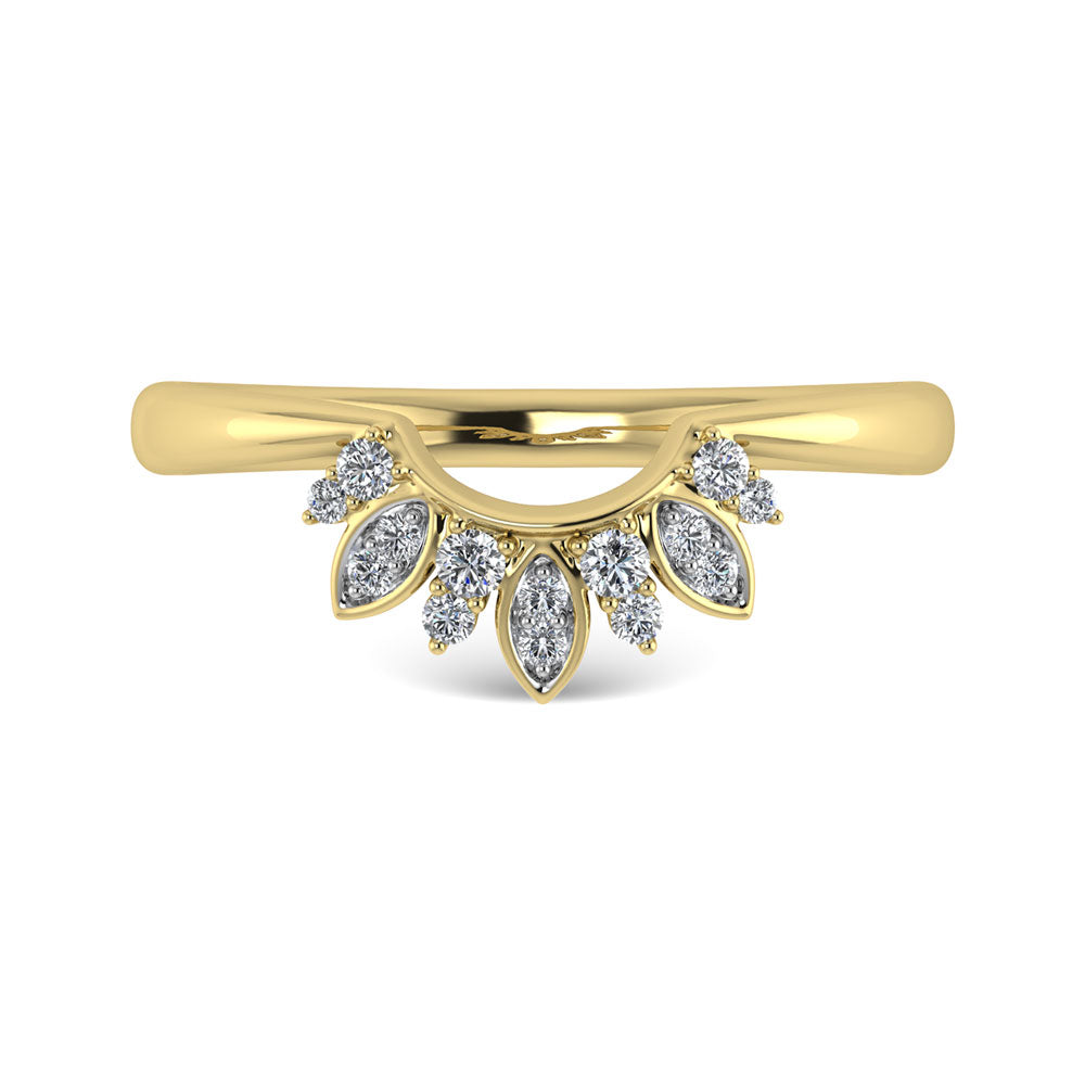 1/8 Ct. Tw. Diamond Curved Band in 14k Yellow Gold