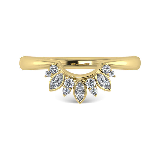1/8 Ct. Tw. Diamond Curved Band in 14k Yellow Gold