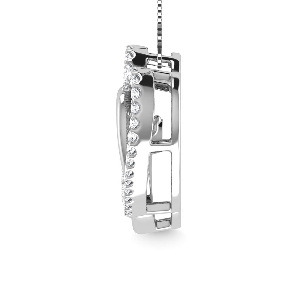 Diamante 1/5 Ct.Tw. Collar de moda en oro blanco de 10 quilates