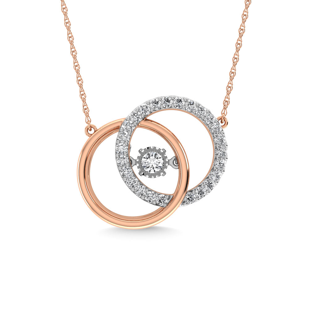 1/4 Ct. Tw. Diamond Circle Pendant in 10K Rose Gold