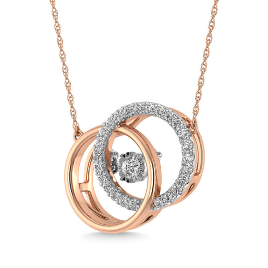 1/4 Ct. Tw. Diamond Circle Pendant in 10K Rose Gold