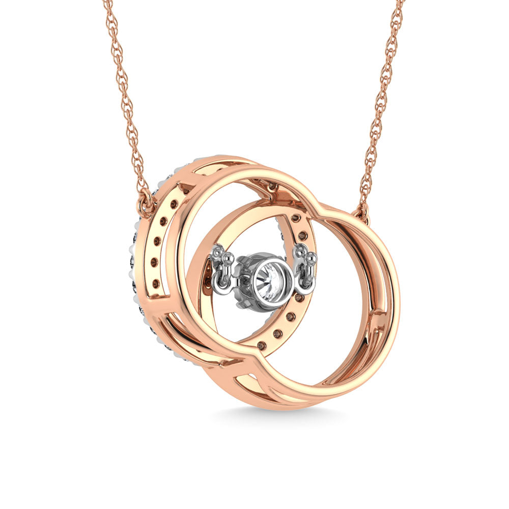 1/4 Ct. Tw. Diamond Circle Pendant in 10K Rose Gold