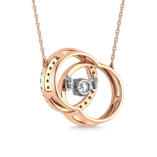 1/4 Ct. Tw. Diamond Circle Pendant in 10K Rose Gold