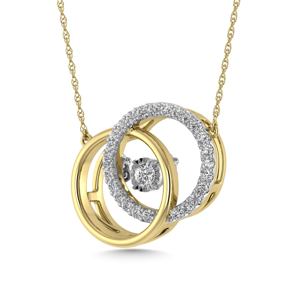 1/4 Ct. Tw. Diamond Circle Pendant in 10K Yellow Gold