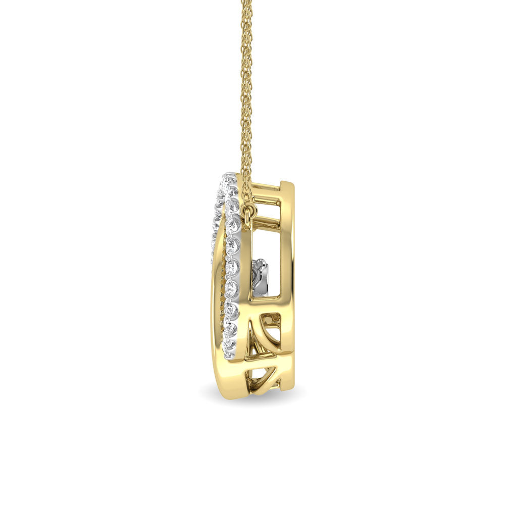 1/4 Ct. Tw. Diamond Circle Pendant in 10K Yellow Gold