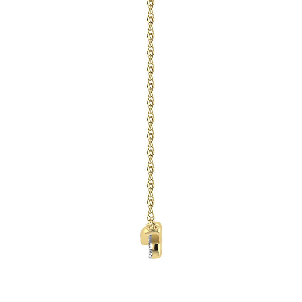 10K Yellow Gold 1/5 ct. Round Diamond Cuban Link Necklace