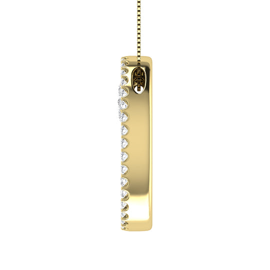 14K Yellow Gold 1/2 ct.tw. Round Diamond Double Oval Pendant