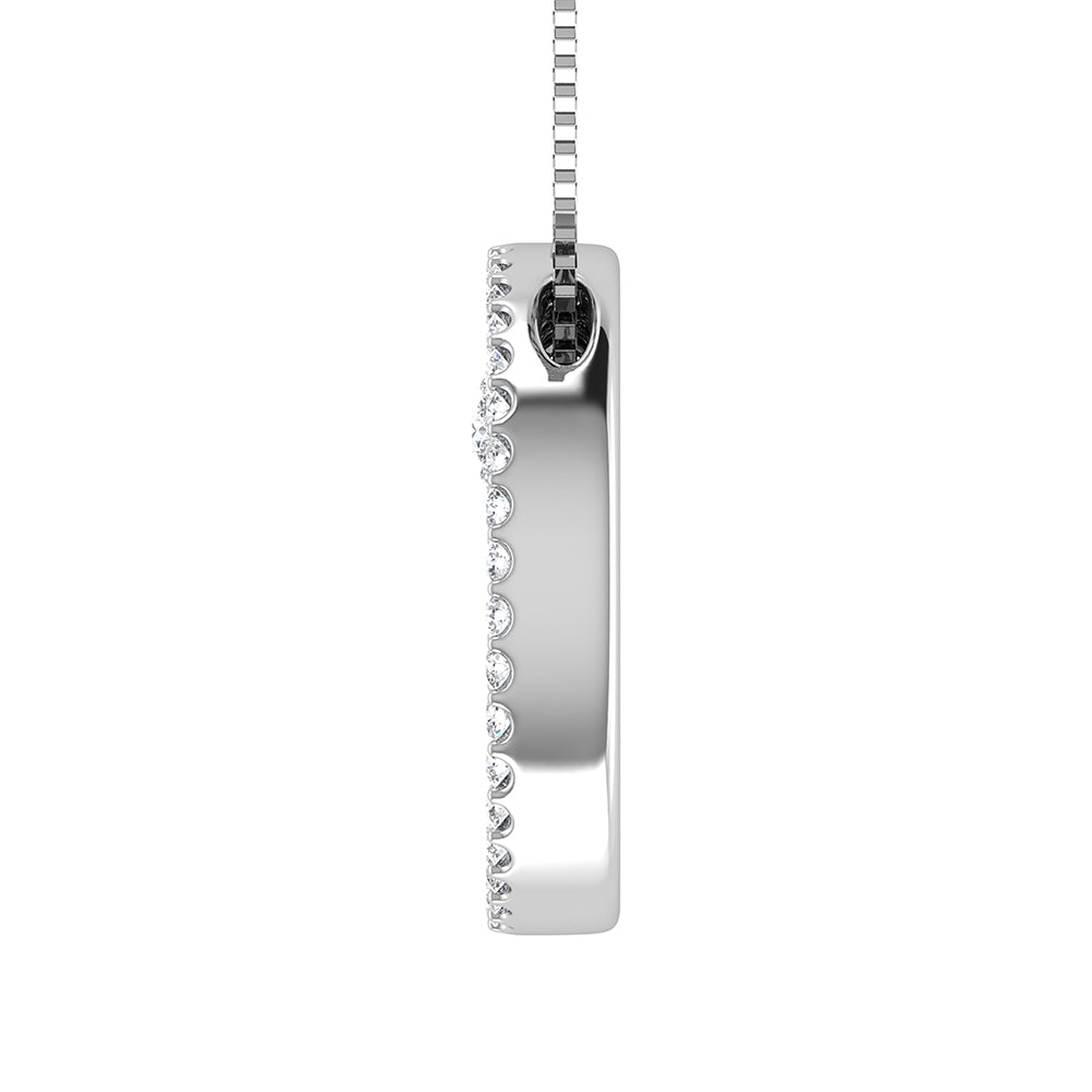 10K White Gold 1/2 ct.tw. Diamond Double Circle Pendant