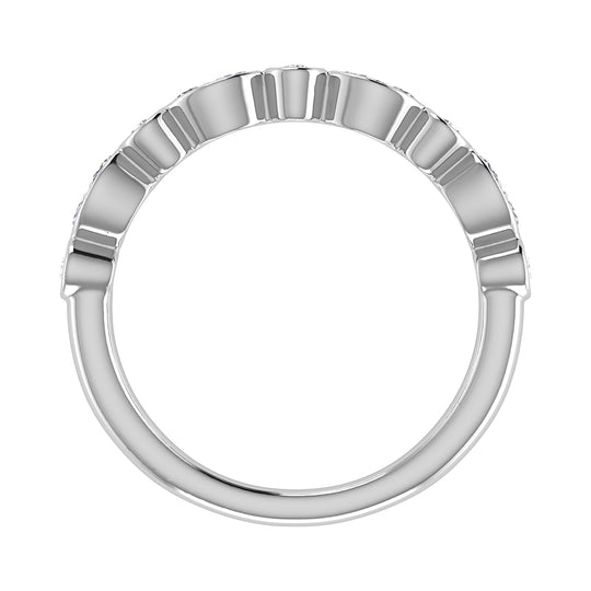 Oro blanco de 14 quilates 1/3,Tw. Banda de pila de diamantes
