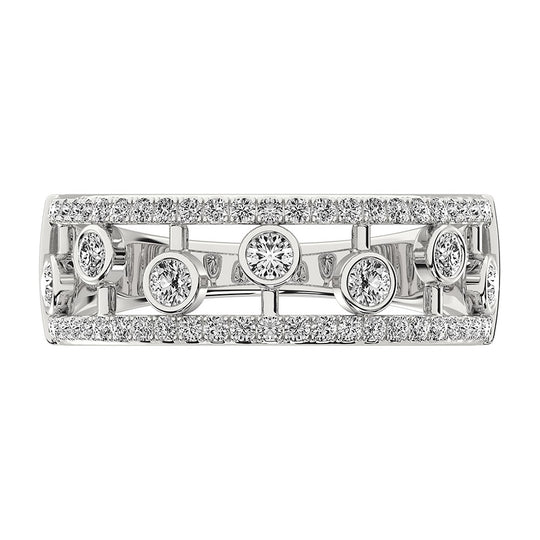 Oro blanco de 14 quilates de 1/2 qt.Tw. Anillo de moda de diamantes