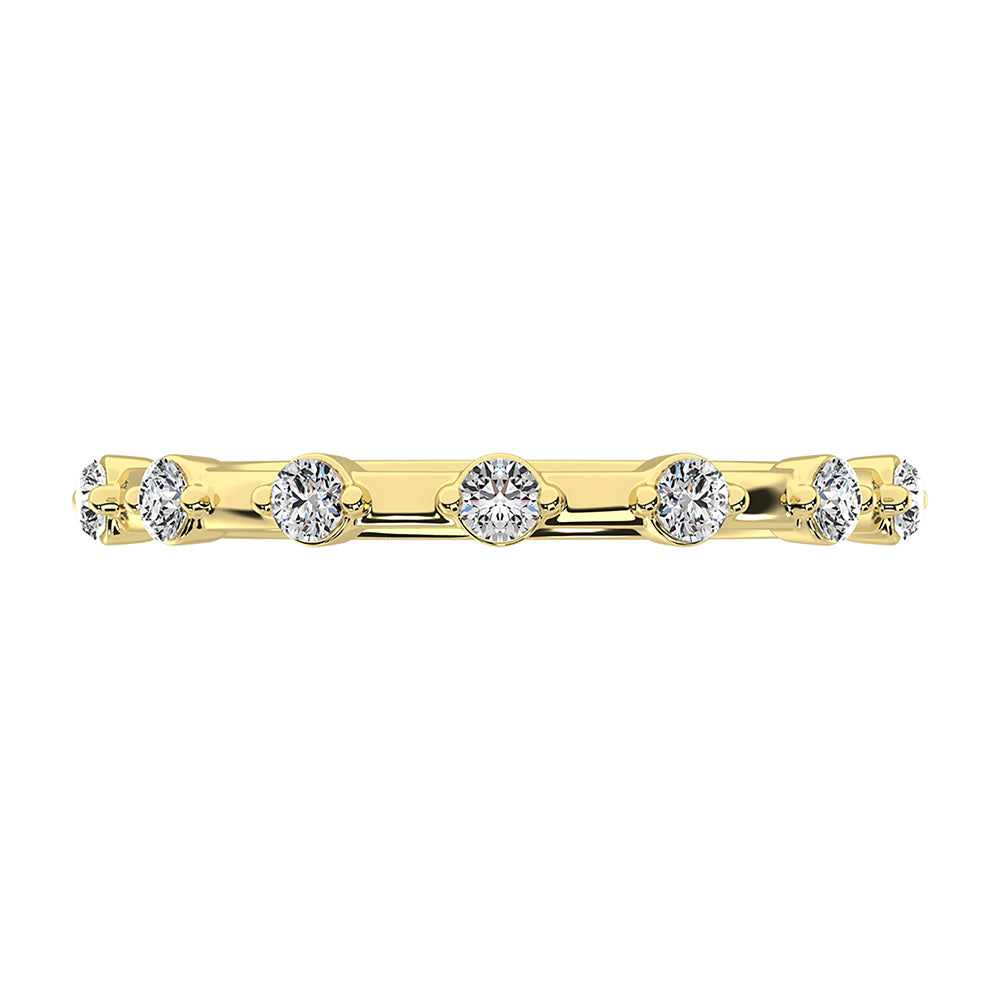 14K yellow gold, 1/5 carat total. Diamond stack bands