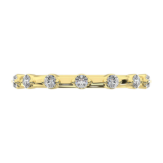 14K yellow gold, 1/5 carat total. Diamond stack bands