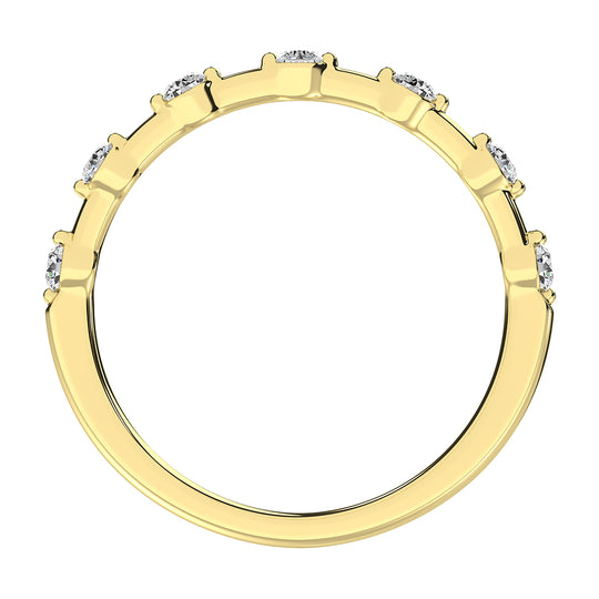 14K yellow gold, 1/5 carat total. Diamond stack bands