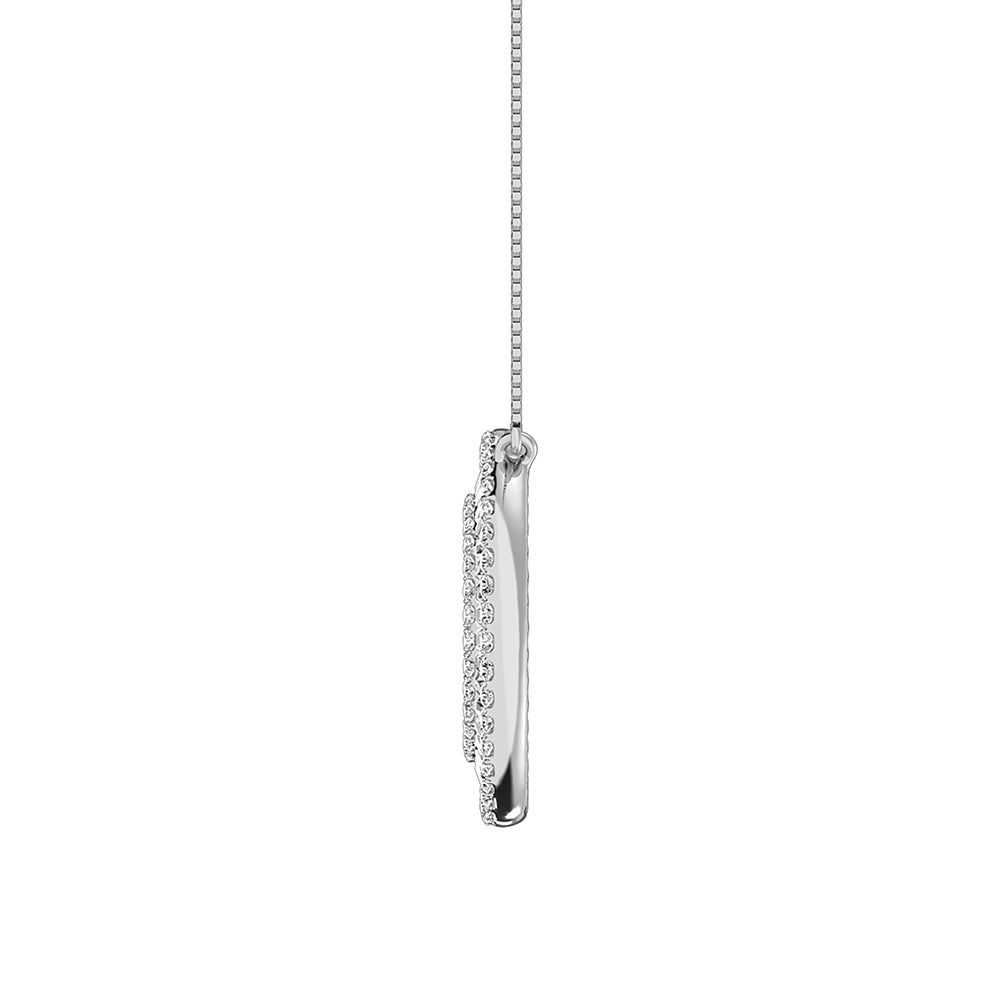 14K White Gold 1/2 ct. Open Circel Fashion Necklace