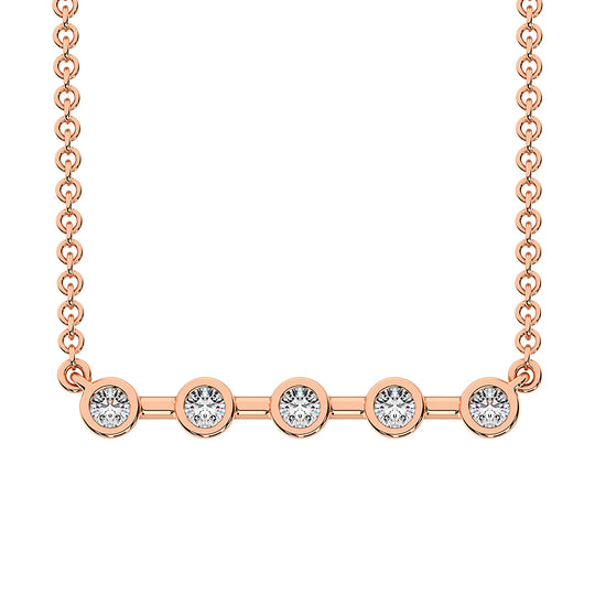 10K Rose Gold 1/5 Carat Total Diamond Fashion Necklace