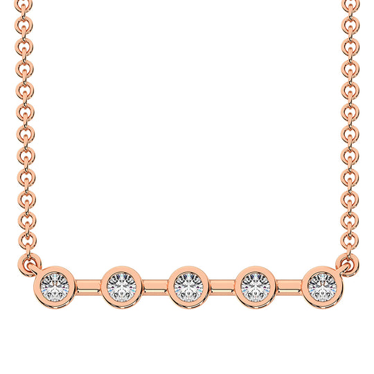 10K Rose Gold 1/5 Carat Total Diamond Fashion Necklace