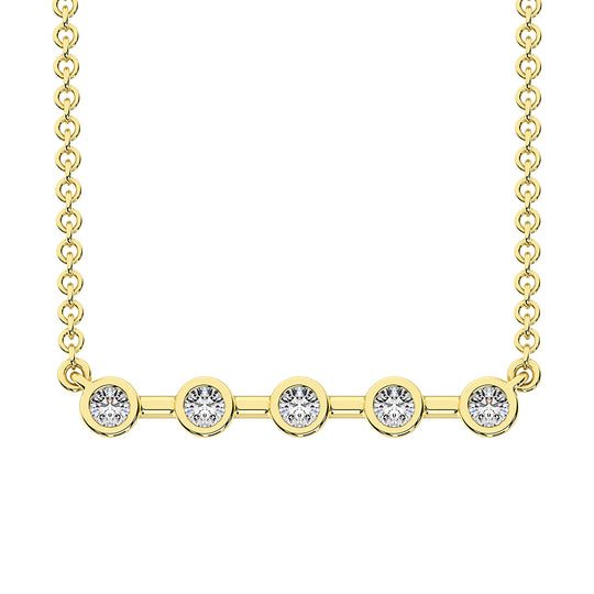 10K Yellow Gold 1/5 ct.tw. Diamond Fashion Necklace
