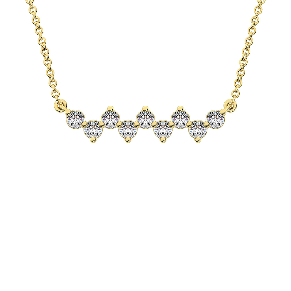 10K Yellow Gold 1/4 ct.tw. Round Diamond Fashion Necklace