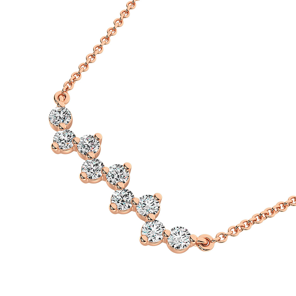 10K Yellow Gold 1/4 ct.tw. Round Diamond Fashion Necklace