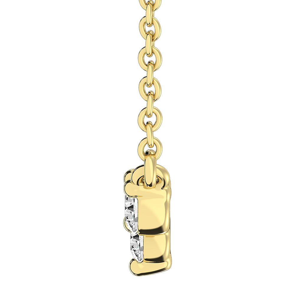 10K Yellow Gold 1/4 ct.tw. Round Diamond Fashion Necklace