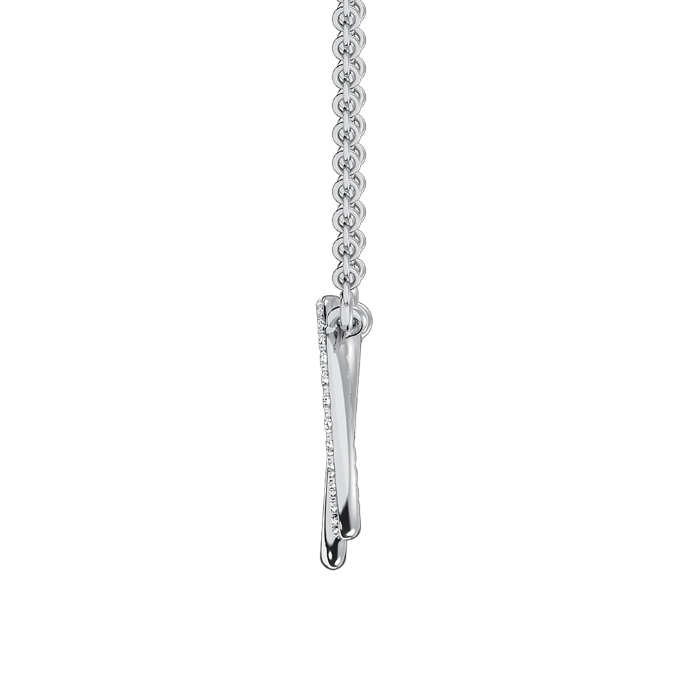 10K White Gold 1/10 ct. Tw. Interlocking Diamond Circle Necklace