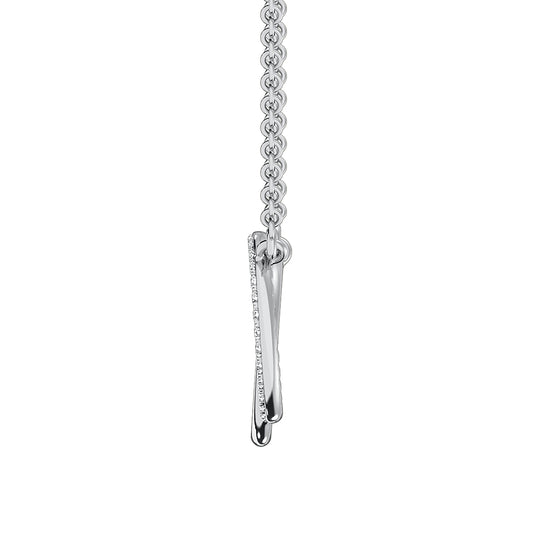 10K White Gold 1/10 ct. Tw. Interlocking Diamond Circle Necklace