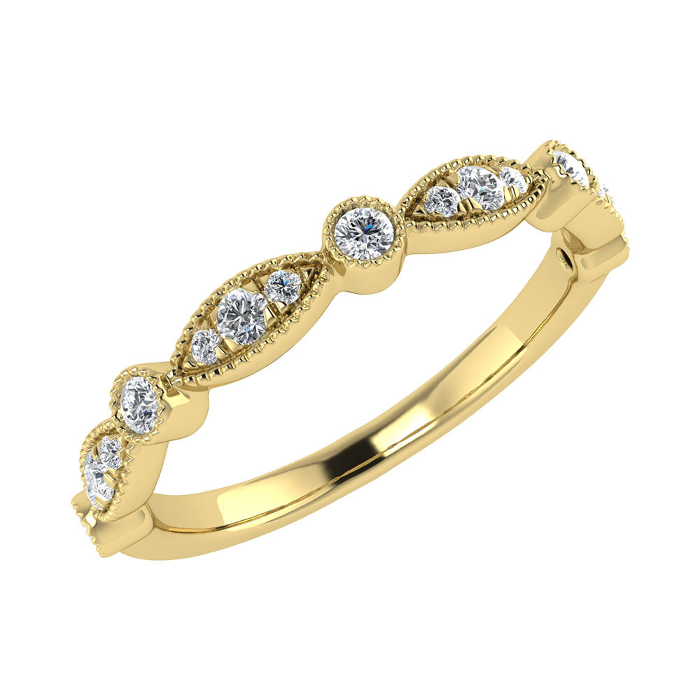 1/6 Ct. Tw. Diamond Stacked Band in 10K Yellow Gold