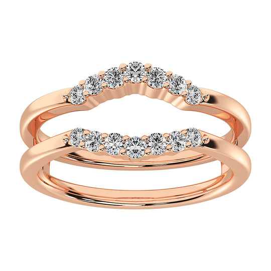 10K Rose Gold 1/3 ct. tw. Chevron Diamond Guard Ring