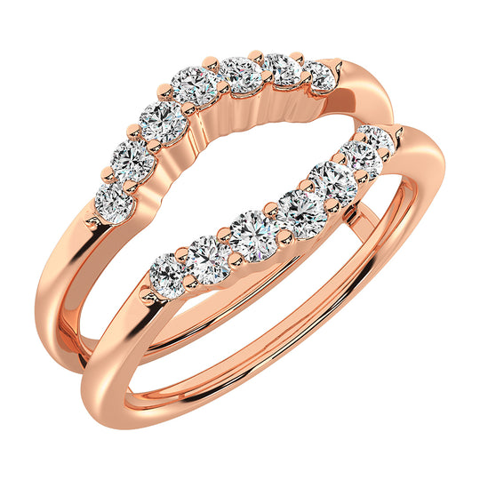 10K Rose Gold 1/3 ct. tw. Chevron Diamond Guard Ring