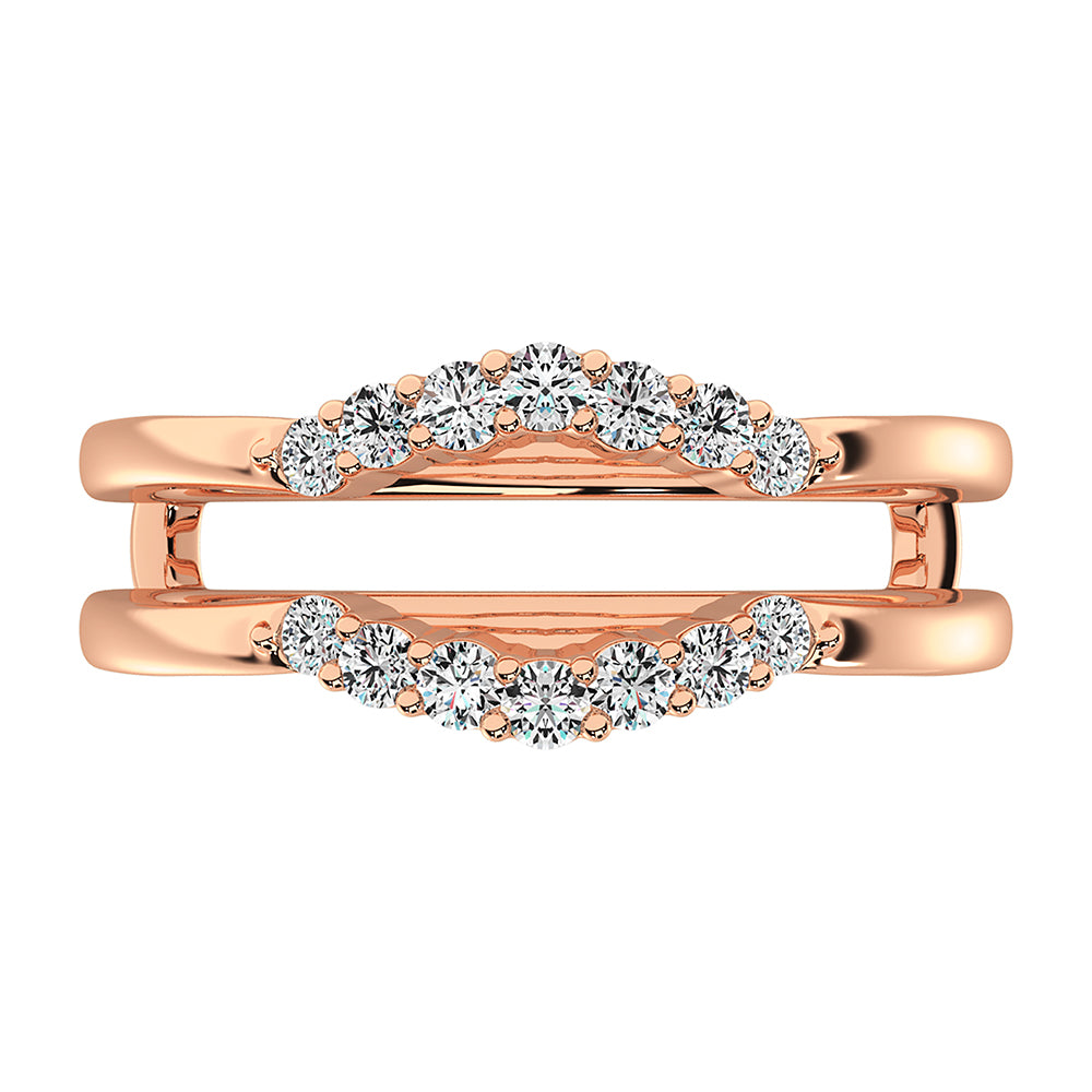 10K Rose Gold 1/3 ct. tw. Chevron Diamond Guard Ring