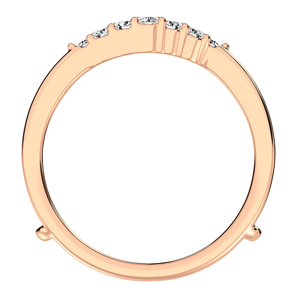 10K Rose Gold 1/3 ct. tw. Chevron Diamond Guard Ring