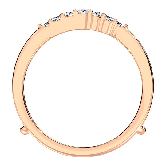 10K Rose Gold 1/3 ct. tw. Chevron Diamond Guard Ring